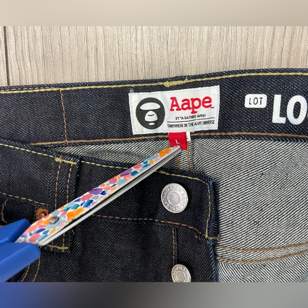 AAPE A Bathing Ape Bape Loose Denim Jeans Mens Sz 34X31 - Picture 12 of 15